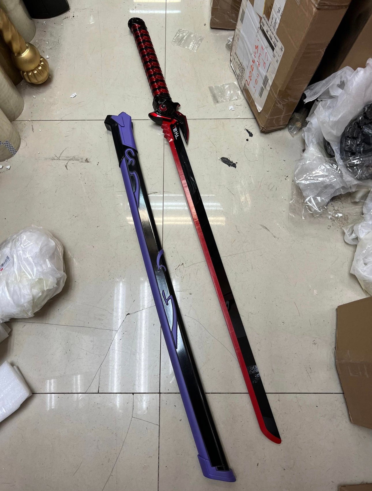 Overwatch Genji Katana Red Version Sword OW LED